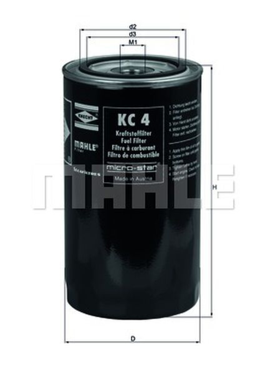 FILTRO COMBUSTIBLE - GASOIL NEW HOLLAND MAXION MAHLE 