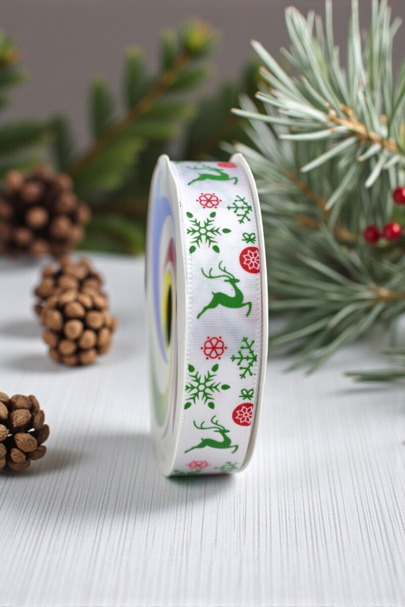 Cinta de regalo navidad 1.5cm*2.6m - DISEÑO 14 