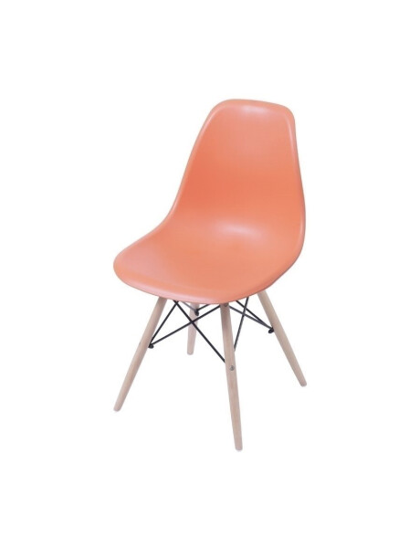 SILLA EAMES COMEDOR CON BASE EN MADERA NARANJA SILLA EAMES COMEDOR CON BASE EN MADERA NARANJA