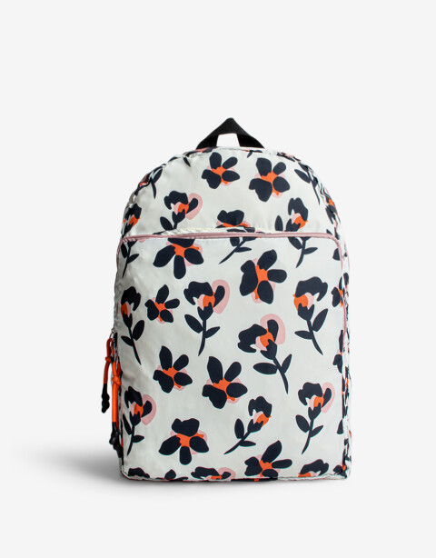 Porta Cosméticos Mochila Mochila Plegable Con Estampa Floral - Estampado Flores