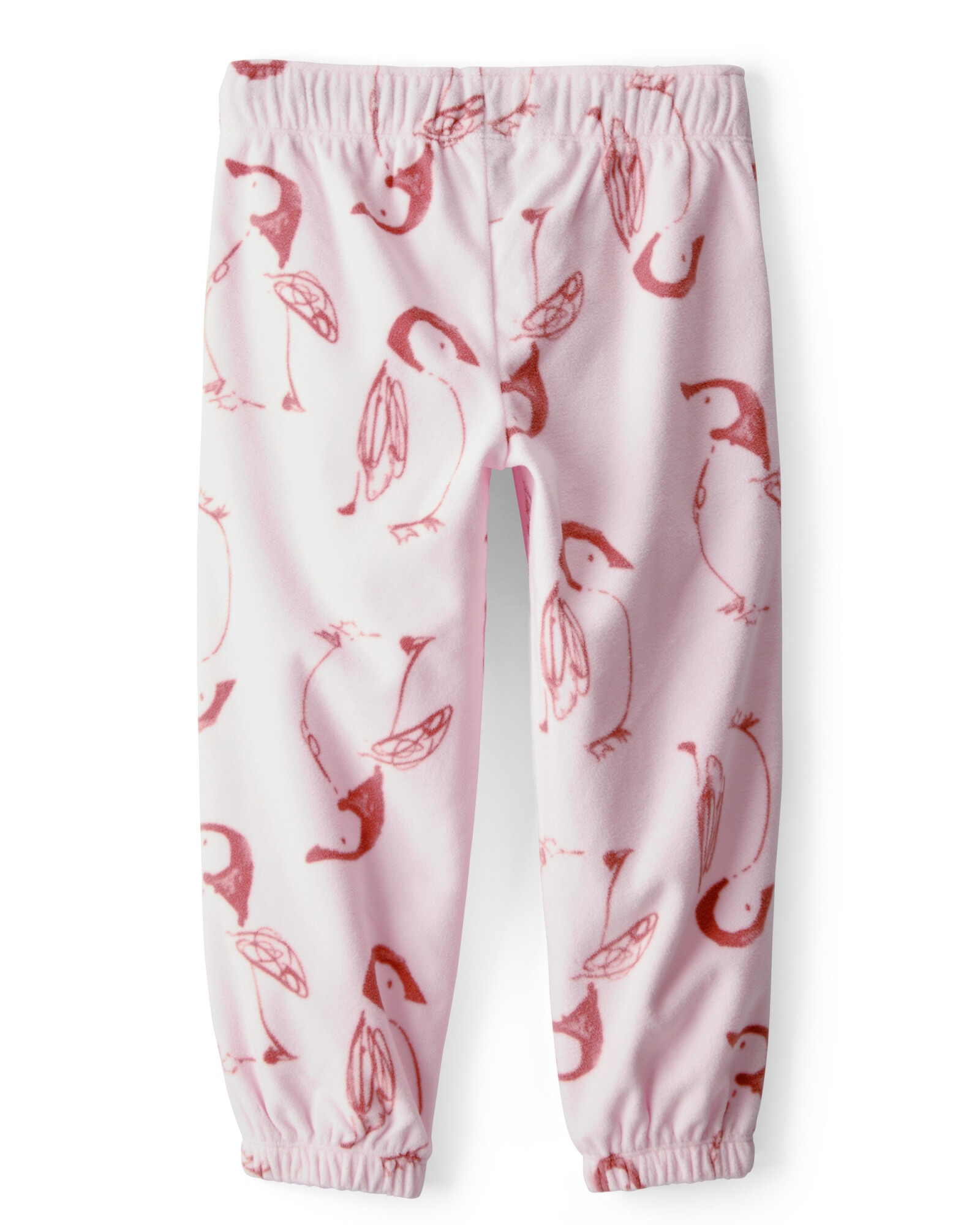 Pantalón de micropolar, rosado, diseño pingüinos Sin color