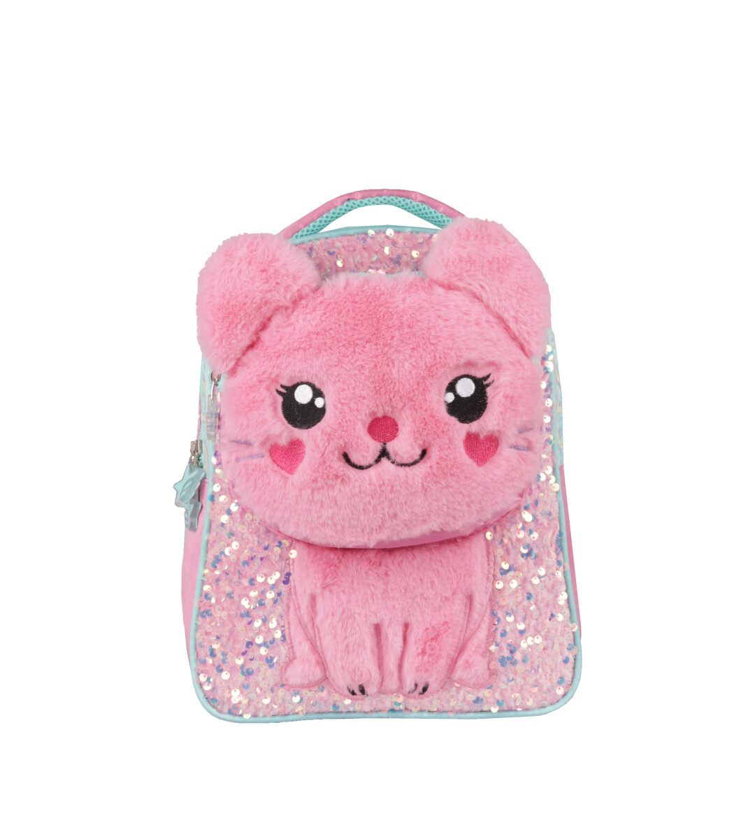 Mochila Infantil Footy Furry Pets - Rosa - Verde Agua 