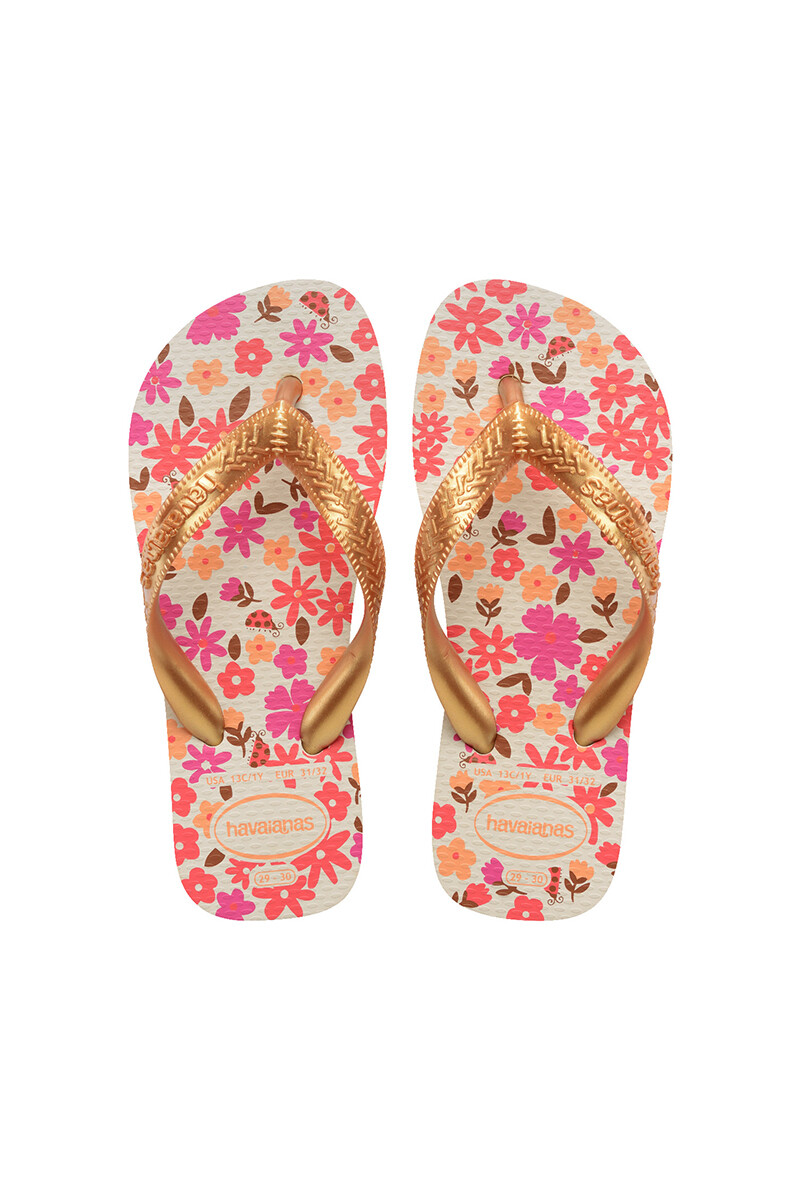 Chancletas Havaianas Dorado y Multicolor