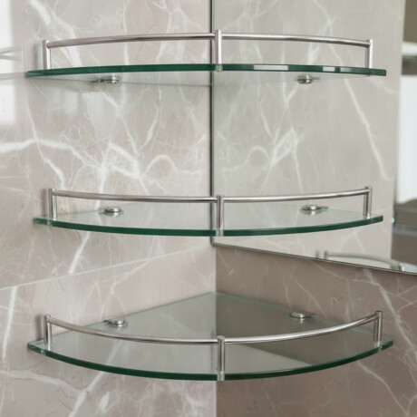 Set x3 esquinero para baño de vidrio TRANSPARENTE