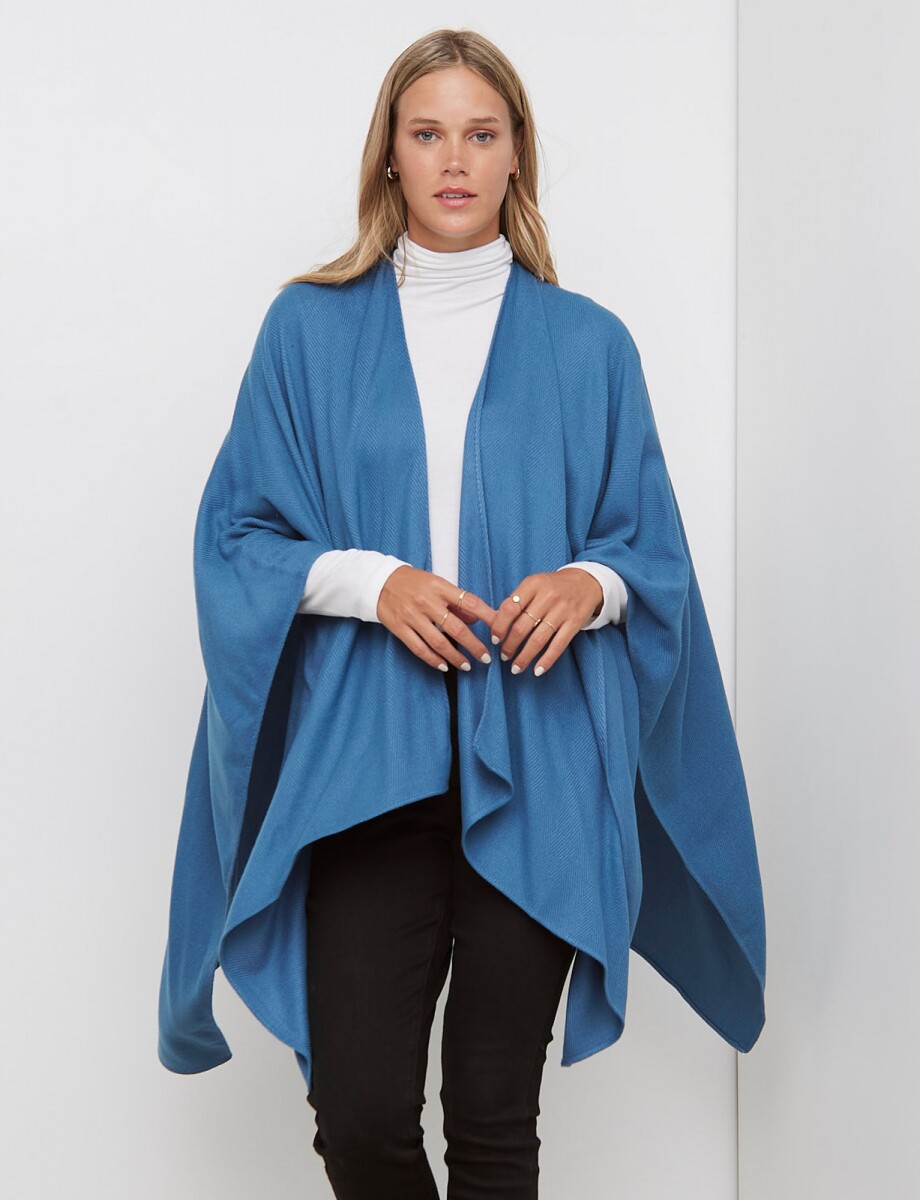 Ruana Solid - Azul 