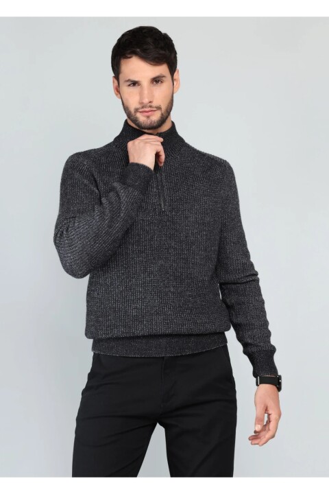 Sweater Medio Cierre AZUL