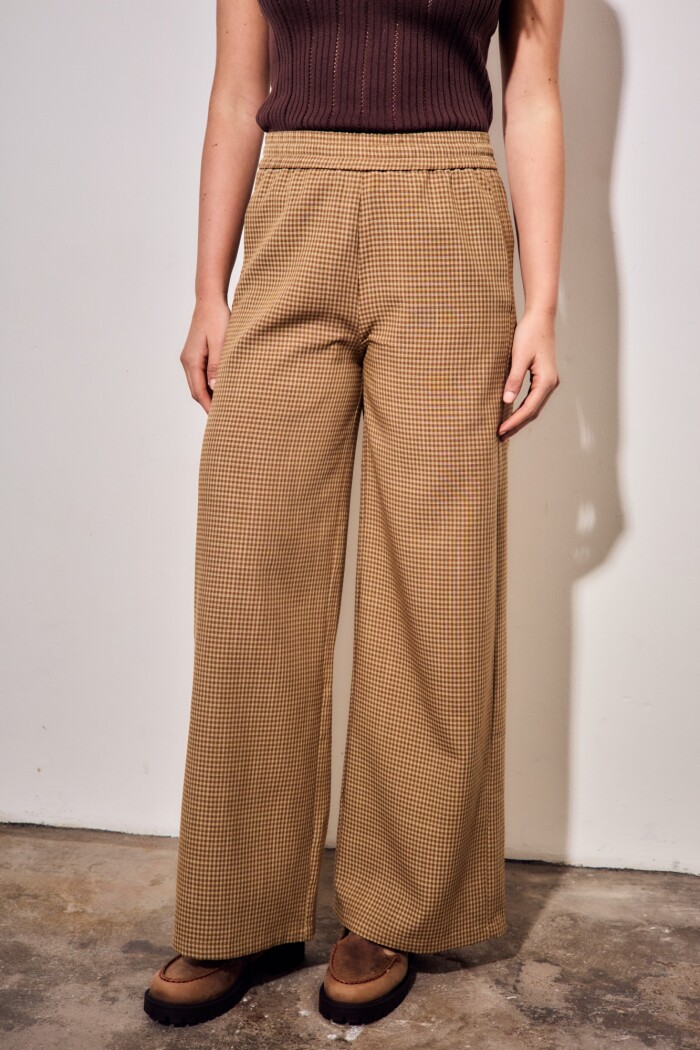 Pantalon Gingham Marron