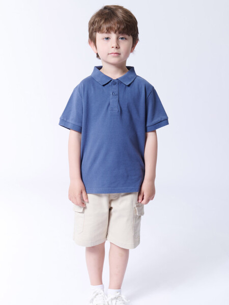 Remera polo piqué Azul