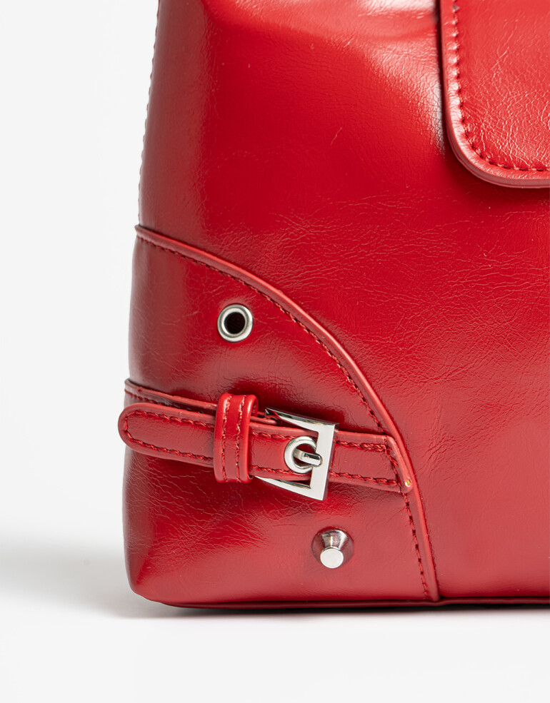 City Cartera City Con Solapa - Rojo Cereza