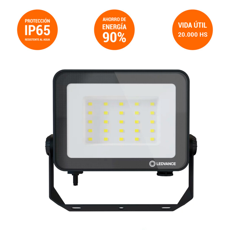 FOCO LED LEDVANCE OSRAM COMPACT IP65 30W NEGRO Foco LED LEDVANCE OSRAM Compact IP65 30W Negro Luz Fría