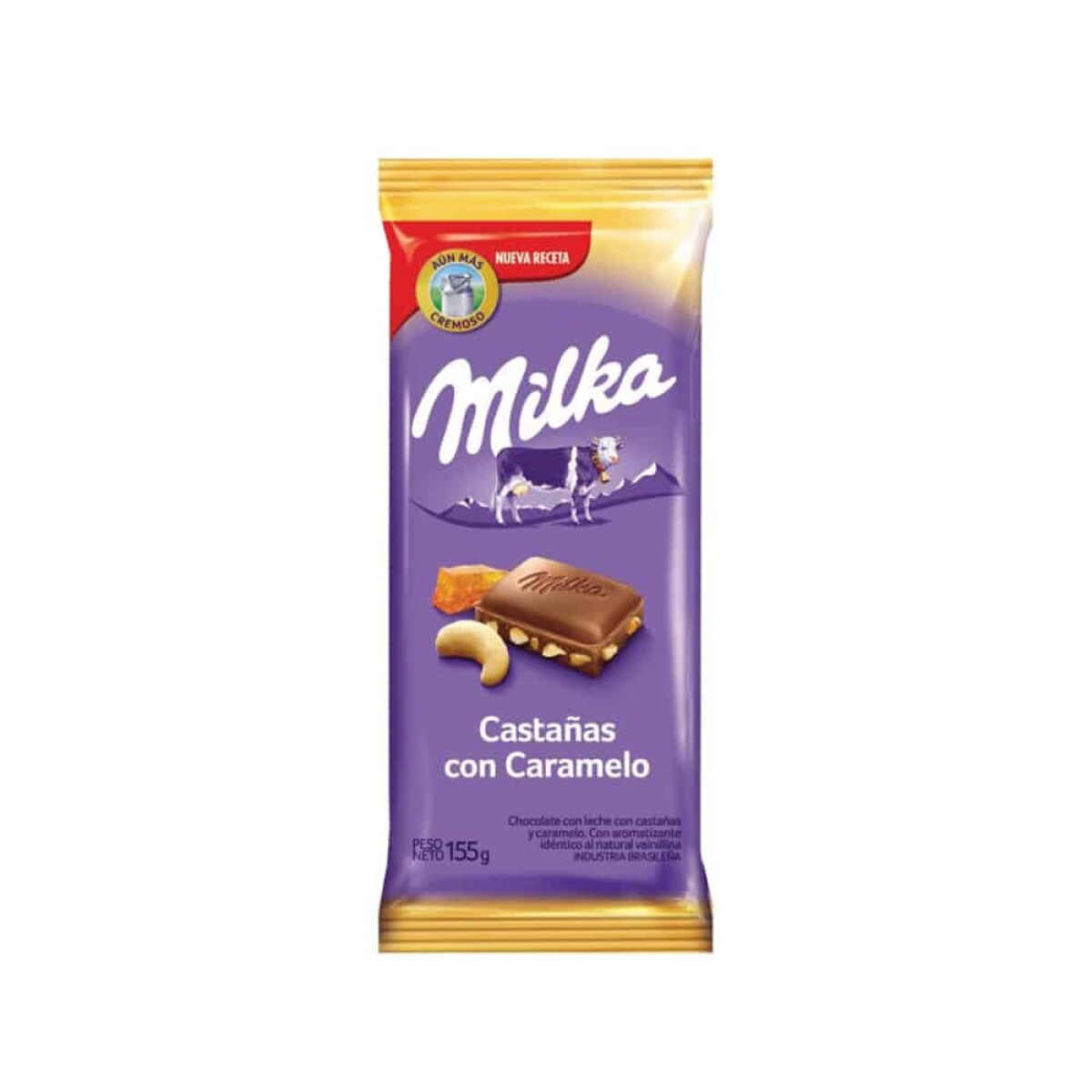 Chocolate en Barra Milka Castañas Con Caramelo 155g 