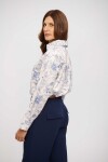 CAMISA AMPARO CRUDO FLORES AZUL