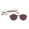 Lentes 2 En 1 One Piece Redondo De Acero Inoxidable Degradado Marrón/Marrón