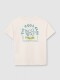 Camiseta Con Print Blanco