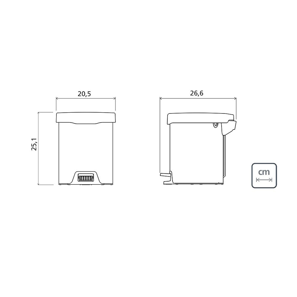 BASURERO INOXIDABLE C/PEDAL NEW 5 LTS. Basurero Inoxidable C/pedal New 5 Lts.