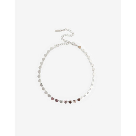 Choker Corazones Metal Plateado Rodio