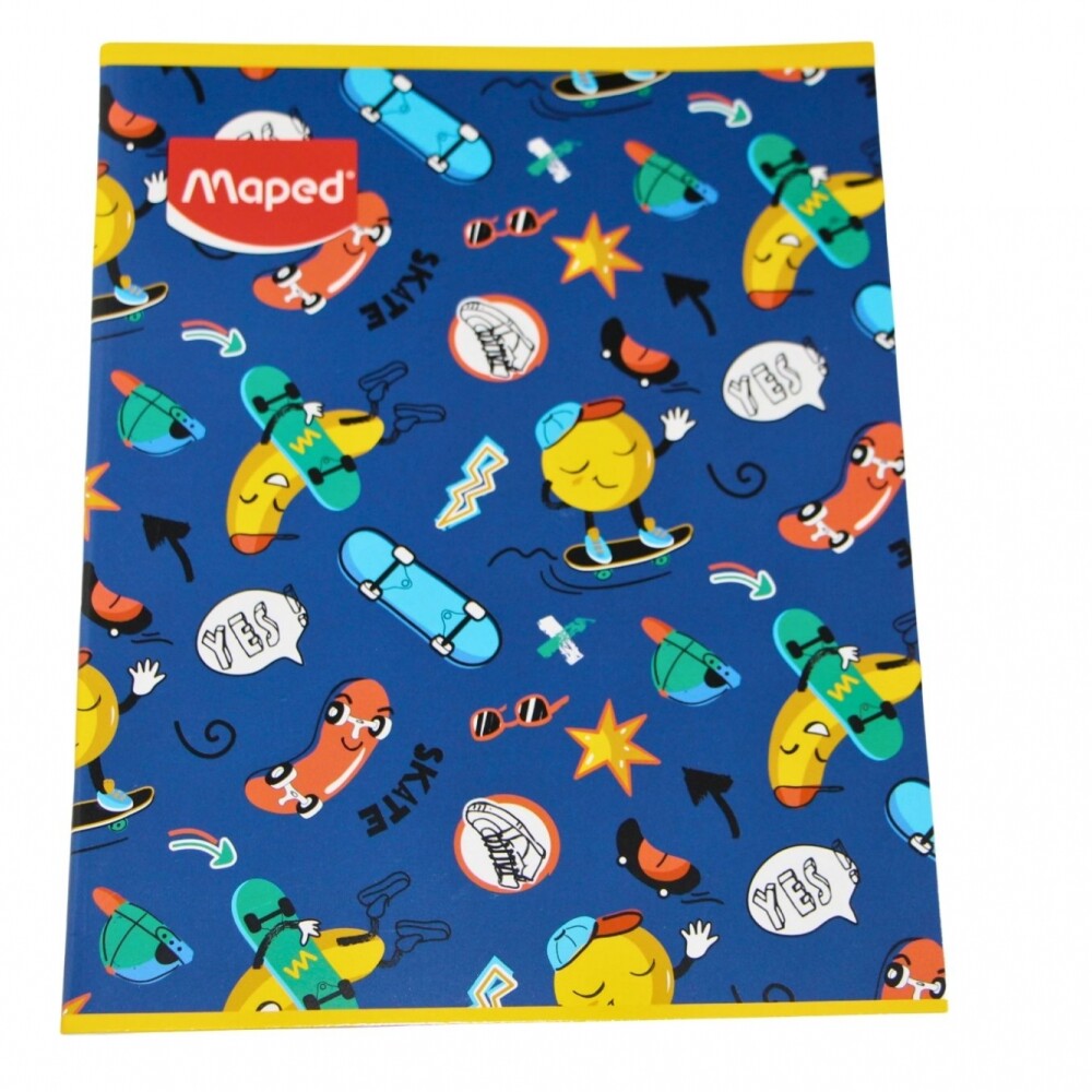CUADERNO MAPED RAYADO DE 48 HOJAS TAPA SKATE