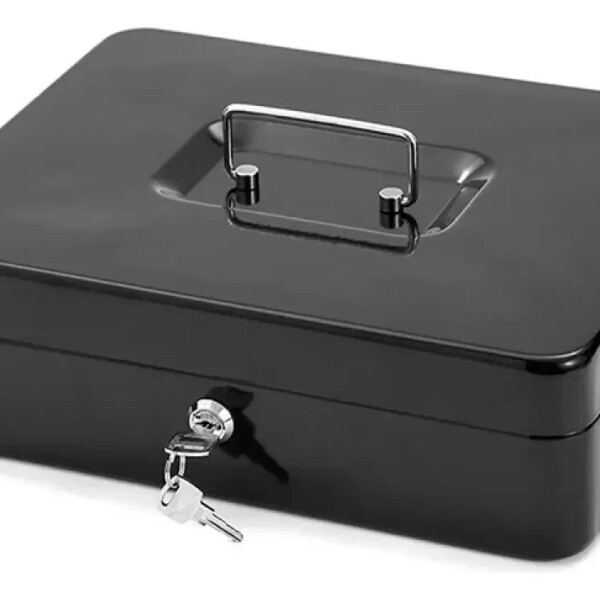 Caja Cofre Seguridad Dinero Fuerte Metal Llave 30x24x9cm Ax Negro