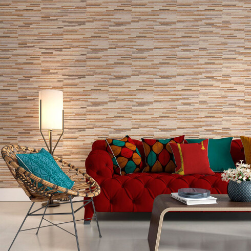 Ceramica Tipo Piedra Beige Y Marron Mate 31X54 Cm Pared GAMAS DE BEIGE