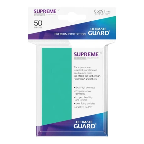 Ultimate Guard Supreme UX - 50 Sleeves Standard Size - Turquoise Ultimate Guard Supreme UX - 50 Sleeves Standard Size - Turquoise
