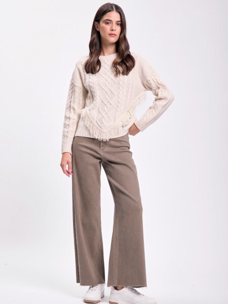 Pantalón jean ancho Oliva