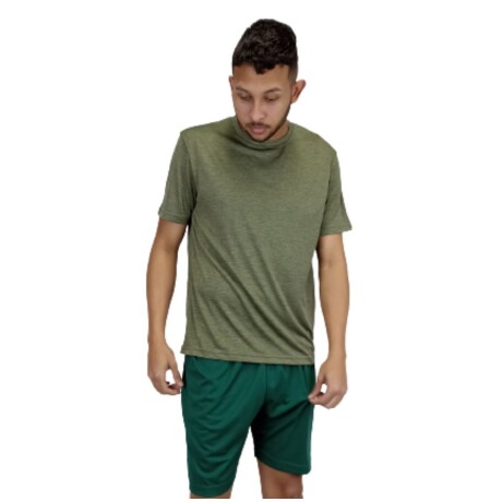 Camiseta Dry Fit Jaspeada verde militar