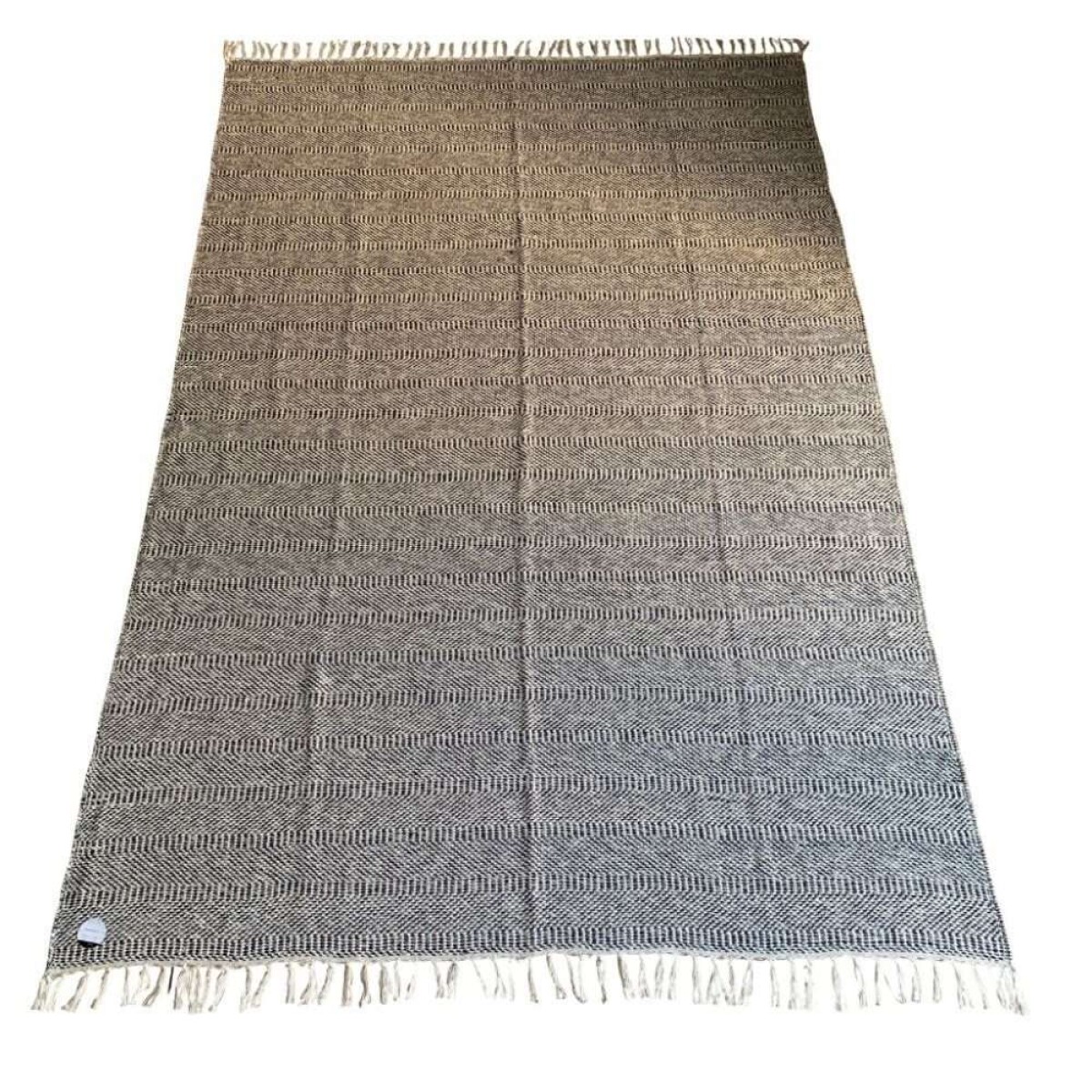 Alfombra 200X285Cm Jaspeado Flecos Natural Y Navy 