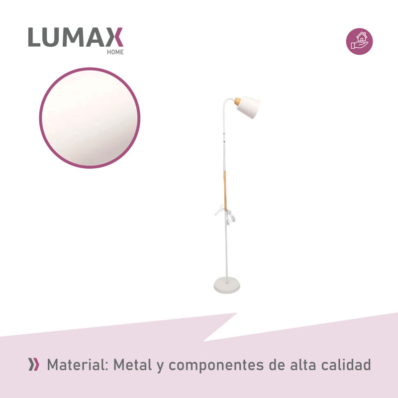 Lámpara De Pie Lumax Nórdica Flexible 1.5 M Blanco