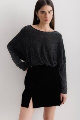 Falda Leather Marina Negro