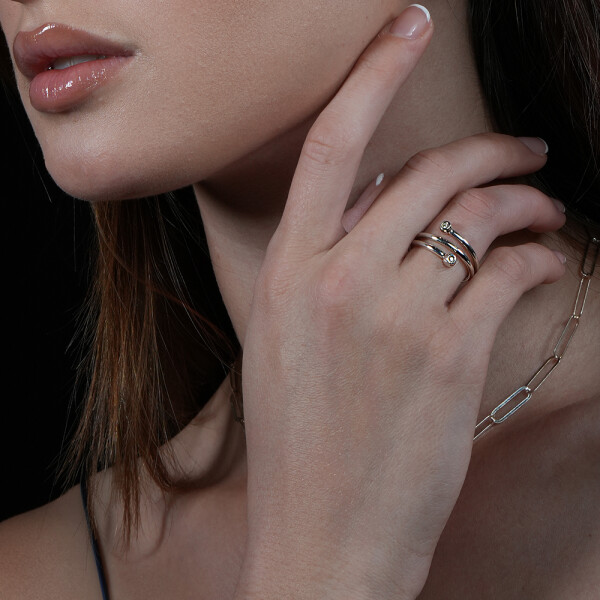 Anillo Moon Envolvente de Plata 925 con Brillantes Anillo Moon Envolvente de Plata 925 con Brillantes