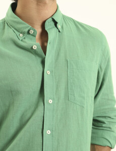 011665 CAMISA DE LINO HARRINGTON LABEL Verde Medio
