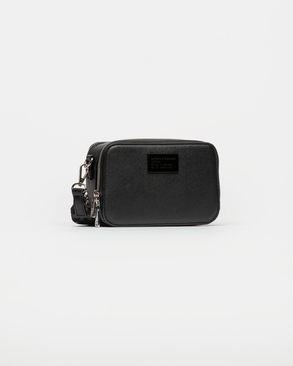 Bandolera New Penny en efecto cuero zaffiano Negro