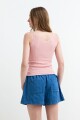 Top tejido punto rib tirantes finos ROSADO