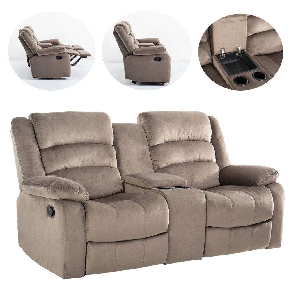 SOFÁ SILLON RECLINABLE 2 CUERPOS MARRÓN