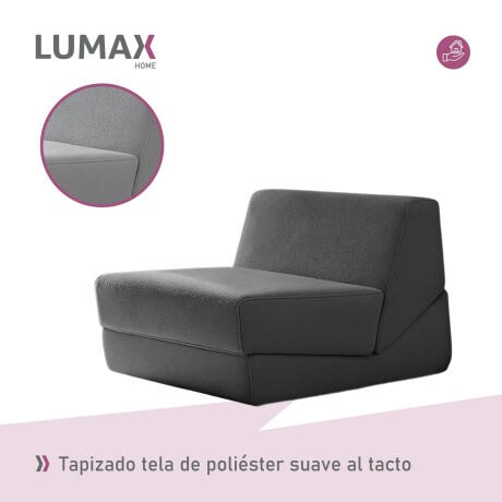 Sillón Sofá Plegable Lumax Modelo Lahti en caja Compactado Gris Oscuro