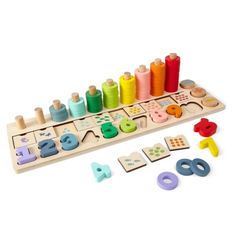 Juego Didáctico de Madera de Números y Encastre Juego Didáctico de Madera de Números y Encastre