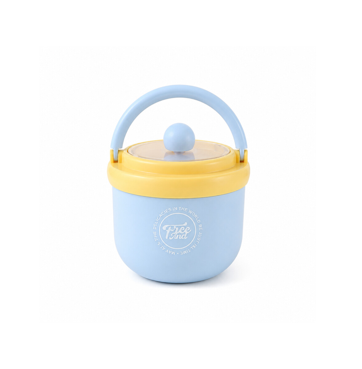 Vianda con cuchara plegable - Celeste 