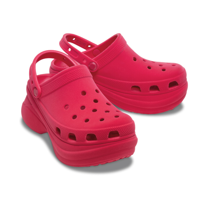 Plataformas Crocs Bae Velvet Clog W Mujer Digital Raspberry