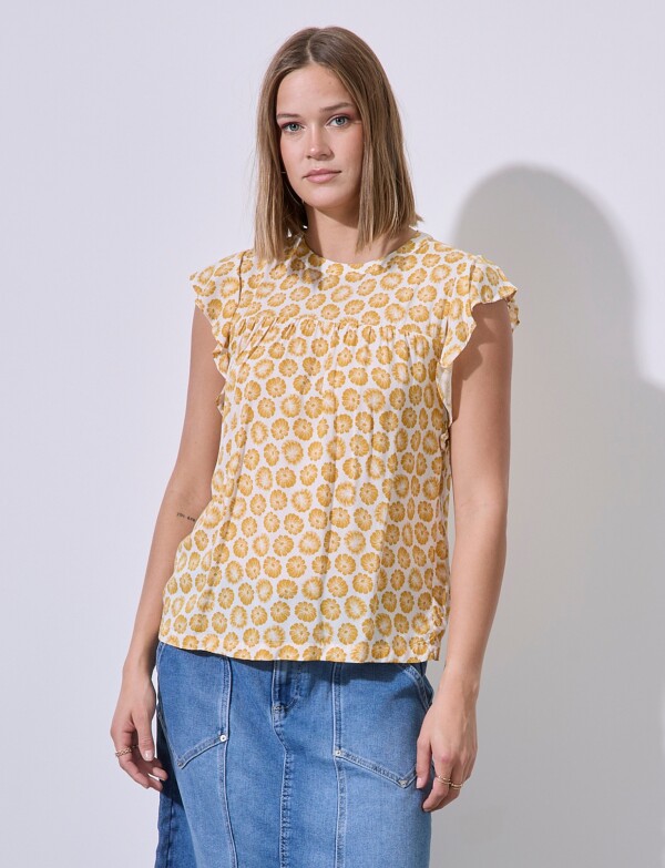 Blusa Manga Volados MULTI/AMARILLO