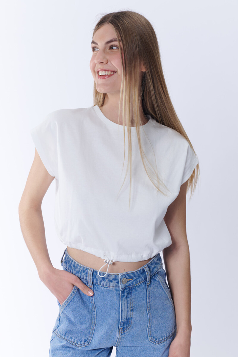 Remera con ajustador - Blanca 