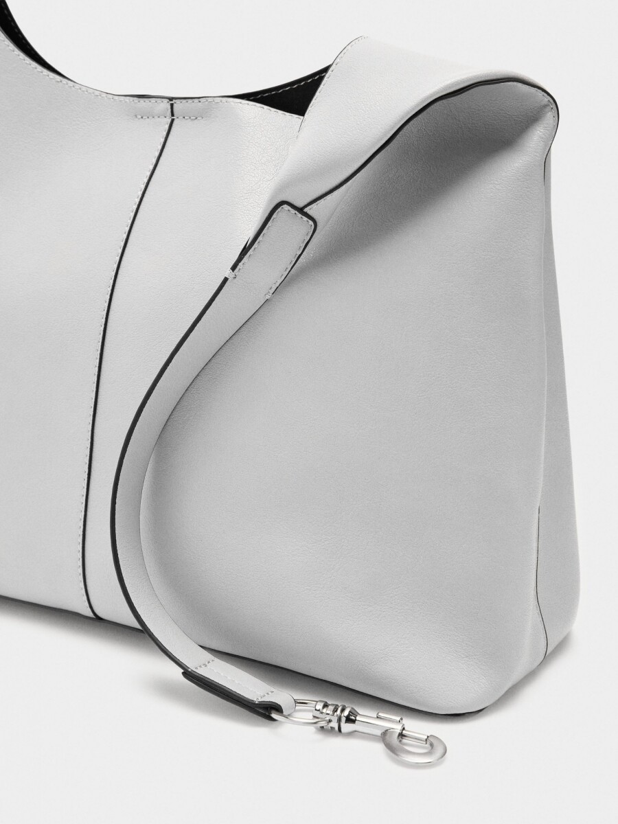 Bolso Liso Estilo Hobo gris
