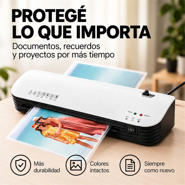Plastificadora Laminadora A4 Frío Calor 220V Blanco