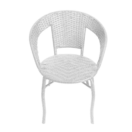 Set Juego De Jardín Mesa + 2 Sillas Rattan Exterior Blanco