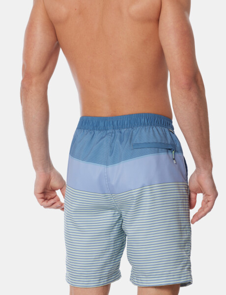 SHORT DE BAÑO RAYADO Azul