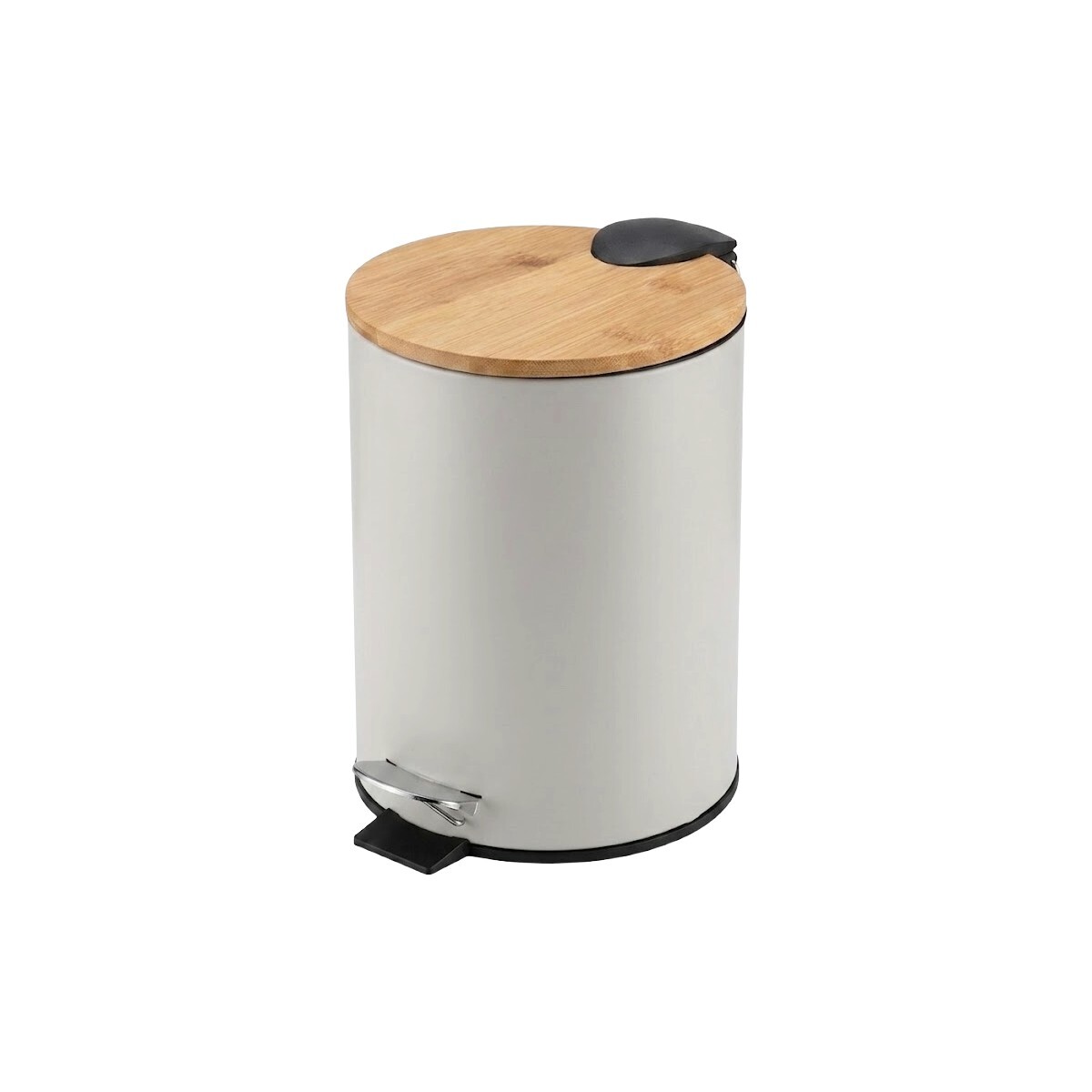 BASURERO METAL GRIS/BAMBU C/PEDAL 3L 