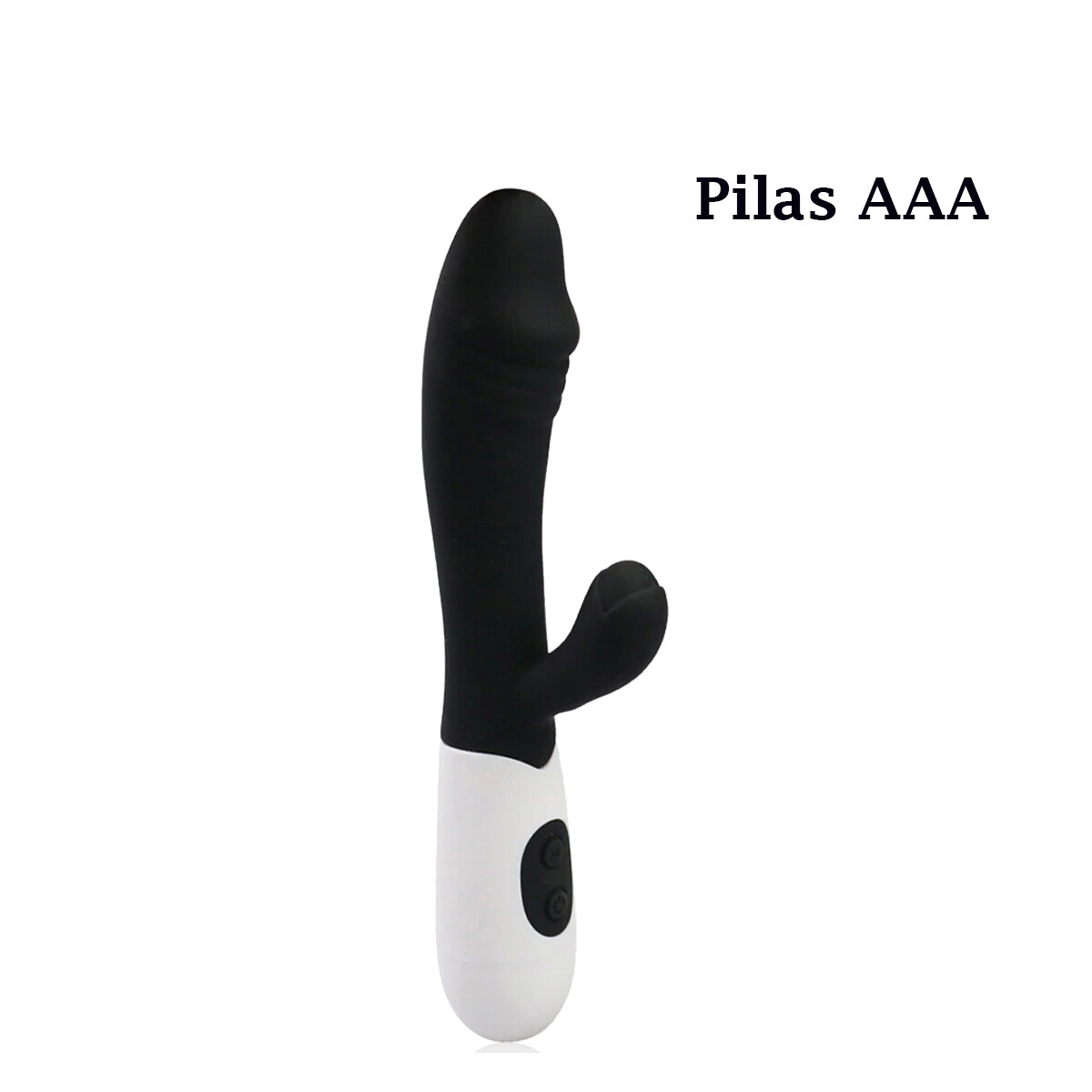 Vibrador Con Doble Estímulo Desing A Pila - Negro 