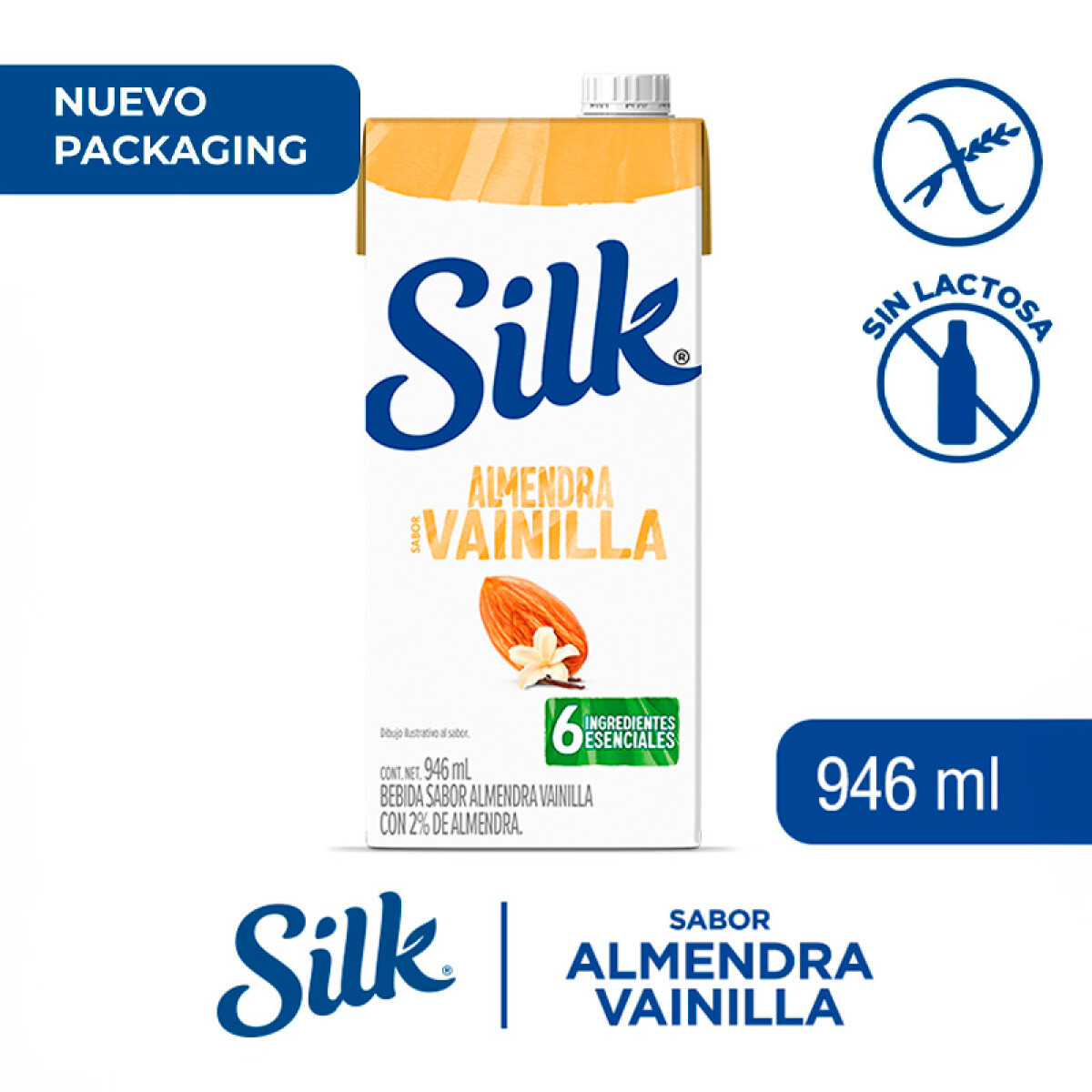Leche Vegetal Silk Almendra Vainilla 946 ml 