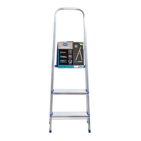 Escalera en Aluminio de 3 Escalones Plegable Mor Plateado