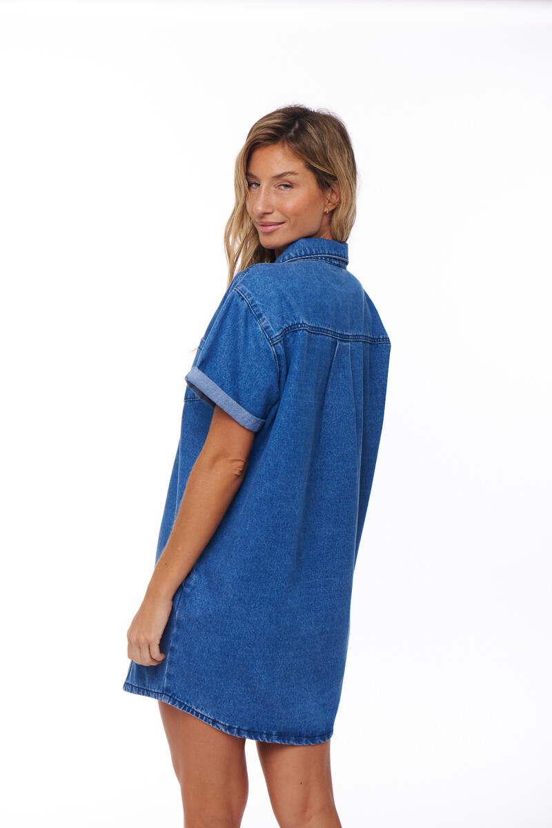 VESTIDO JEAN GRETEL AZUL MEDIO