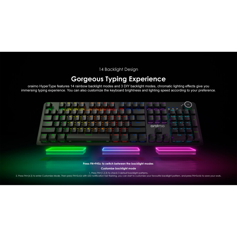Teclado Oraimo HyperType Retroiluminación USB Teclado Oraimo HyperType Retroiluminación USB